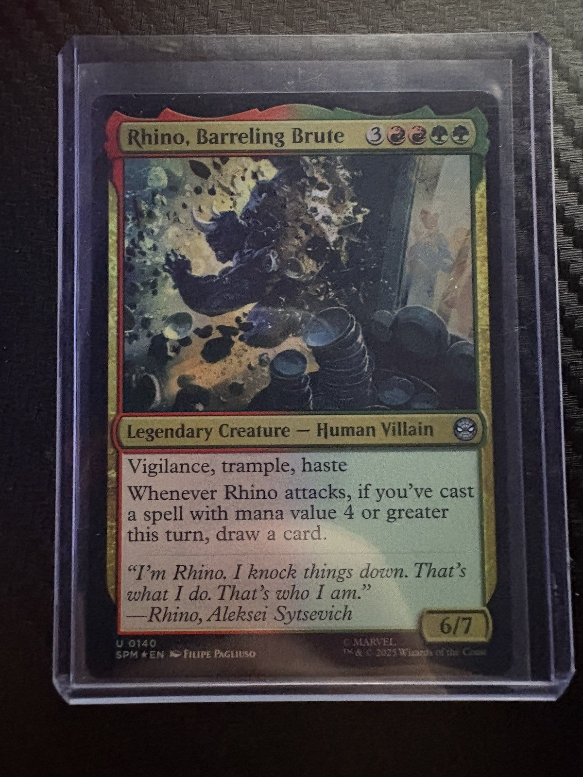MTG- Rhino, Barreling Brute- Foil- Spider-Man- NM
