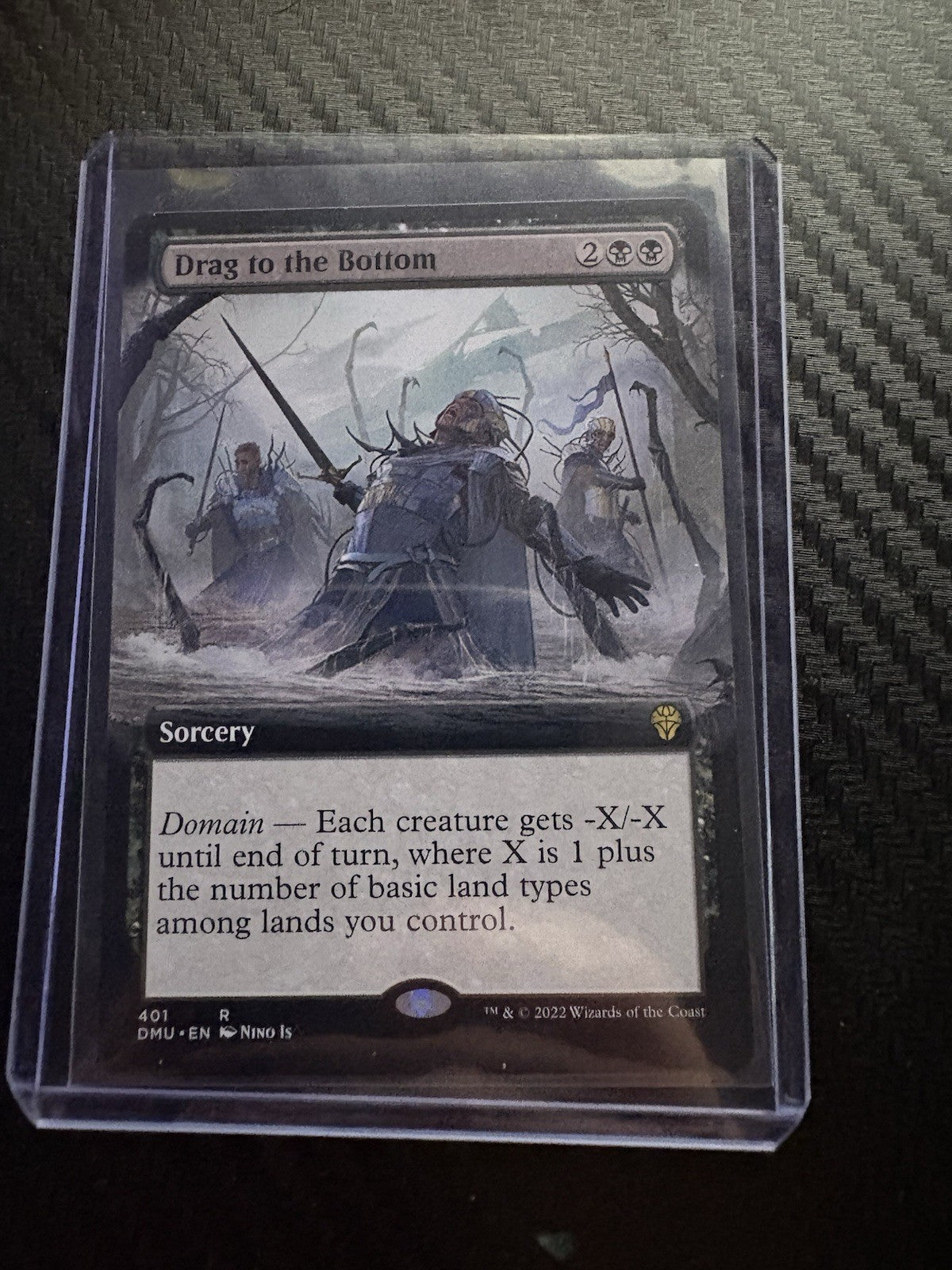 MTG- Drag To The Bottom-  Dominaria United- Extended Art- NM