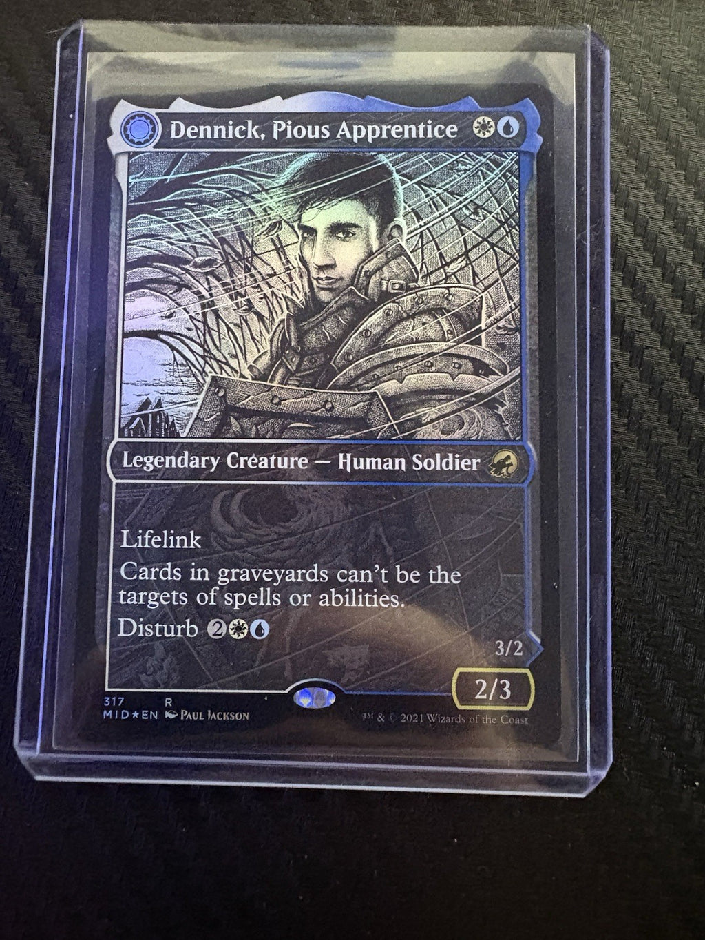 MTG- Dennick, Pious Apprentice/ Apparition- Innistrad Midnight Hunt- Foil- NM